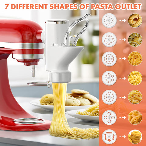 Cofun pasta press with built-in cutter and pusher for smooth dough flow
