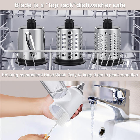 Cofun unit after use showing easy cleaning with top-rack dishwasher safe blades