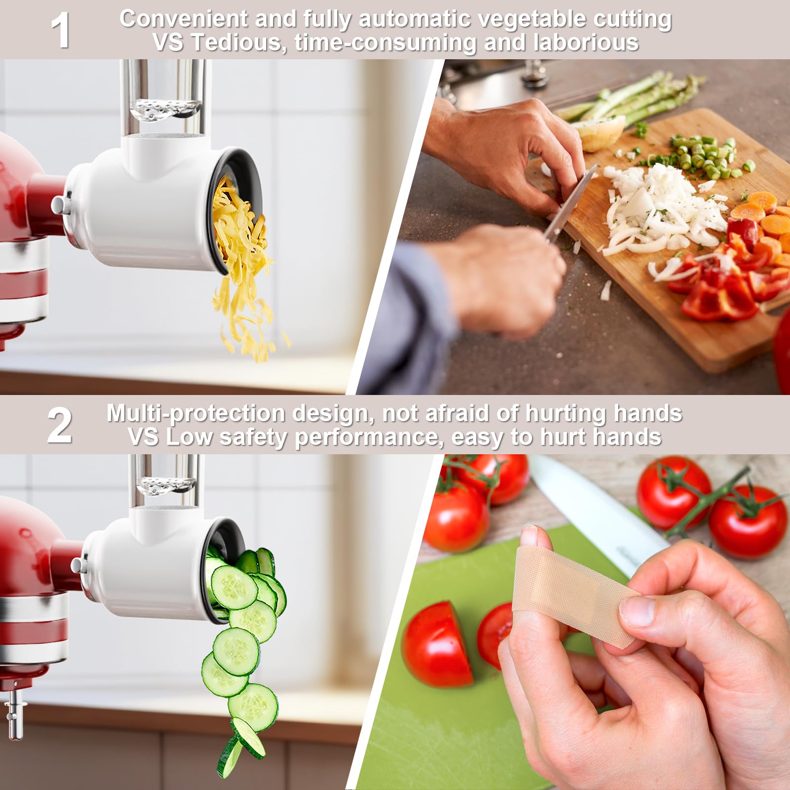 Cofun fine shred blade yielding delicate shreds of cheese and vegetables