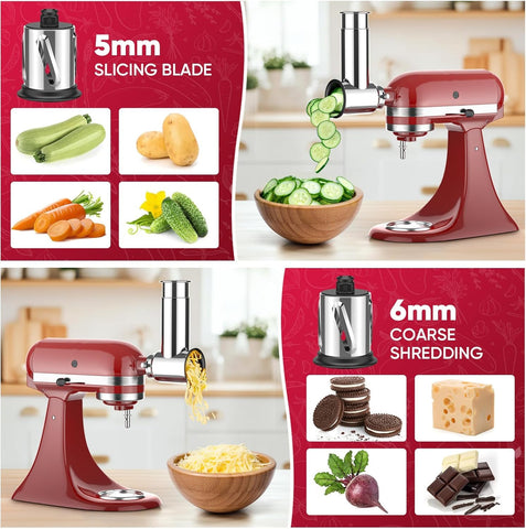 Effortless shredding and grinding for fresh salads and toppings with Cofun stand mixer attachment.