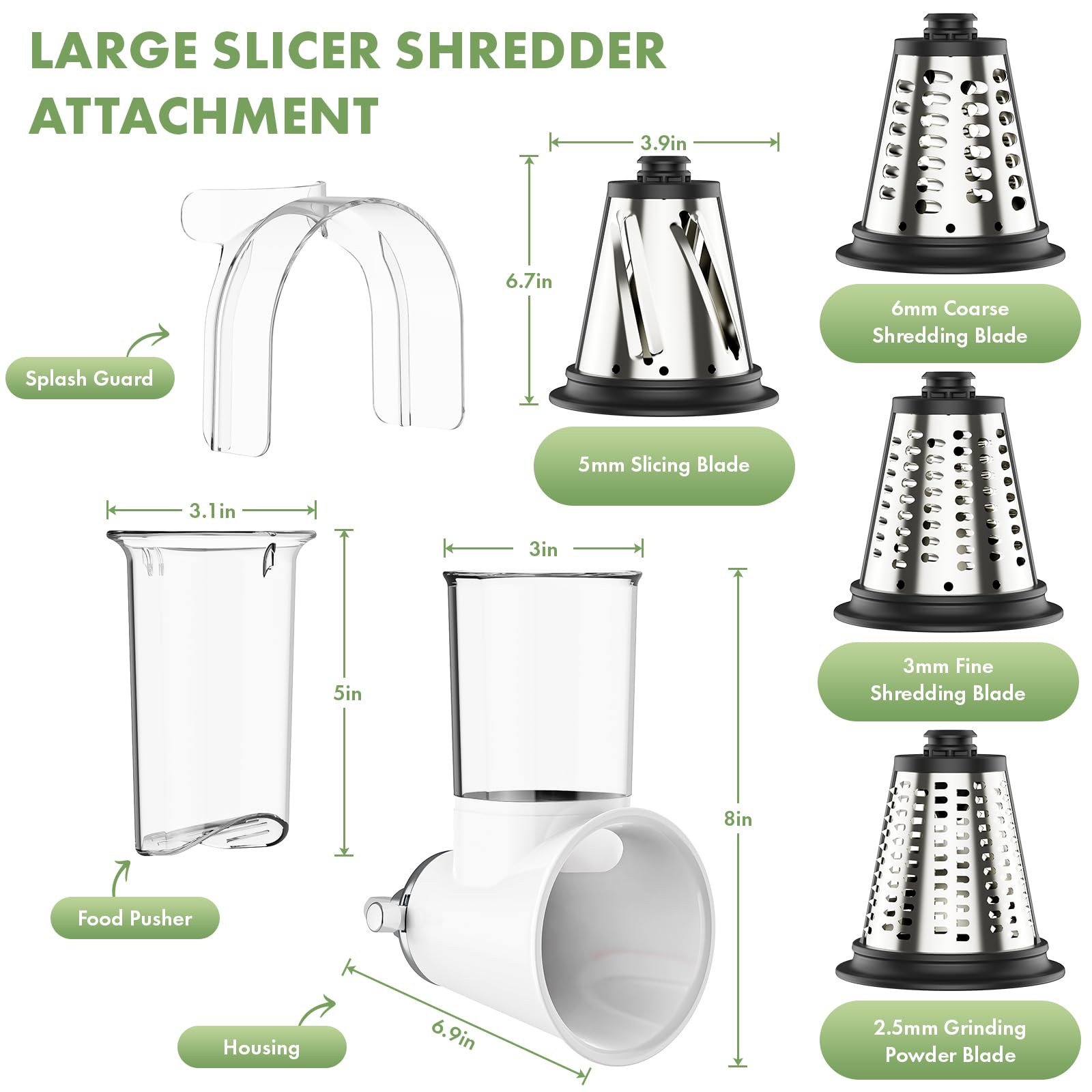 Upgraded splash guard on Cofun attachment reduces splatter during shredding.