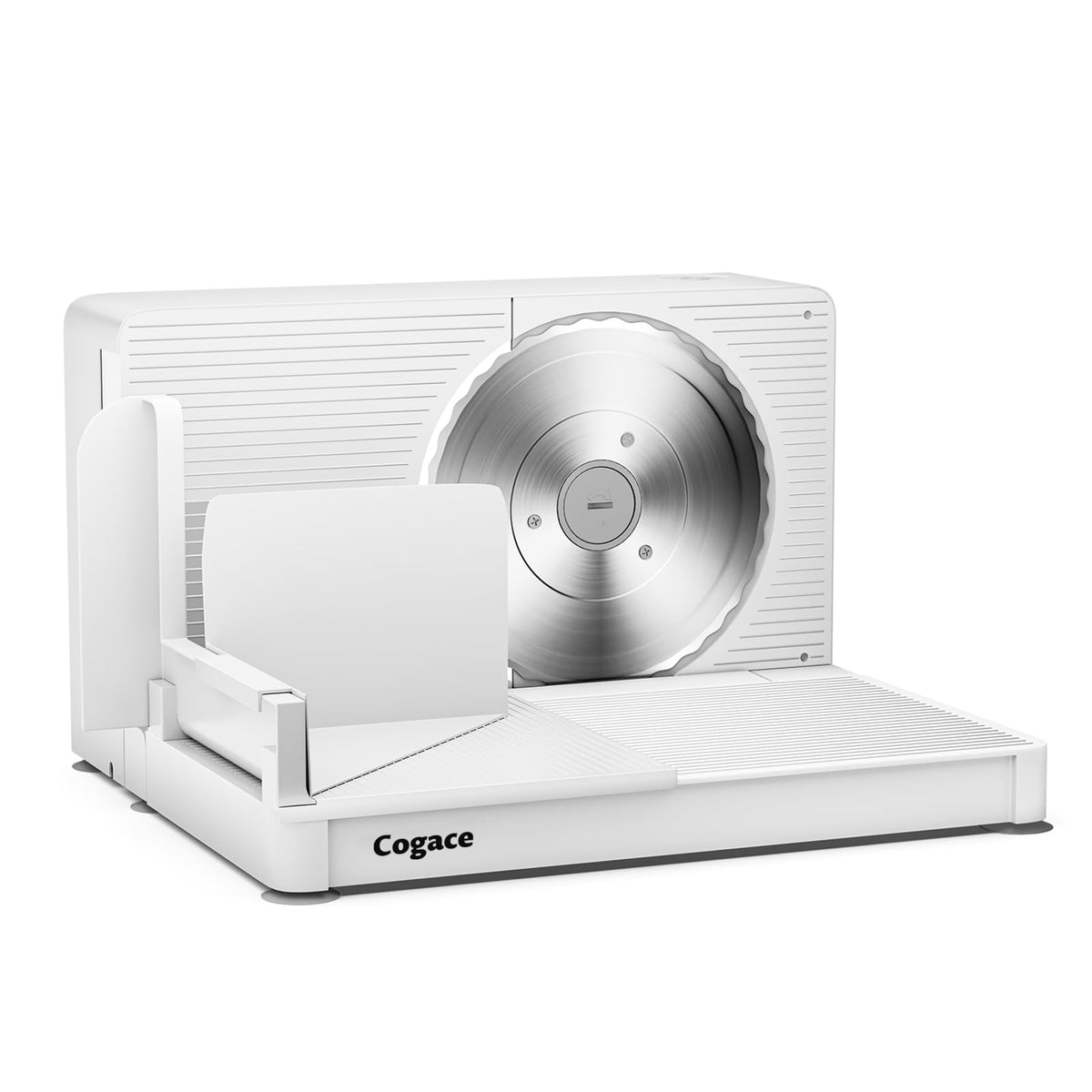 Cogace Foldable Meat Slicer folded design demonstrates compact storage and space saving.