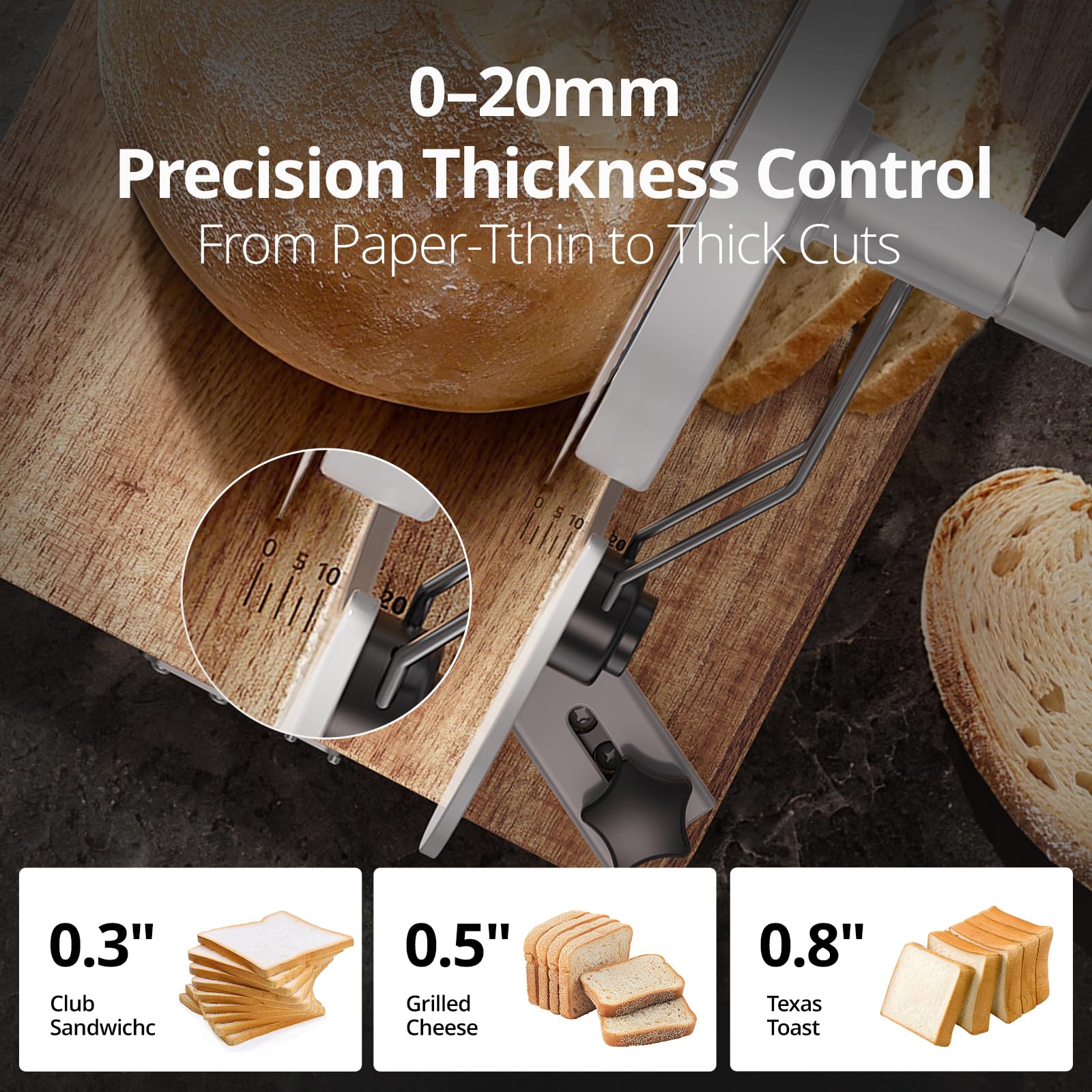 Cogace non-slip feet and safety design keep slicer stable during use