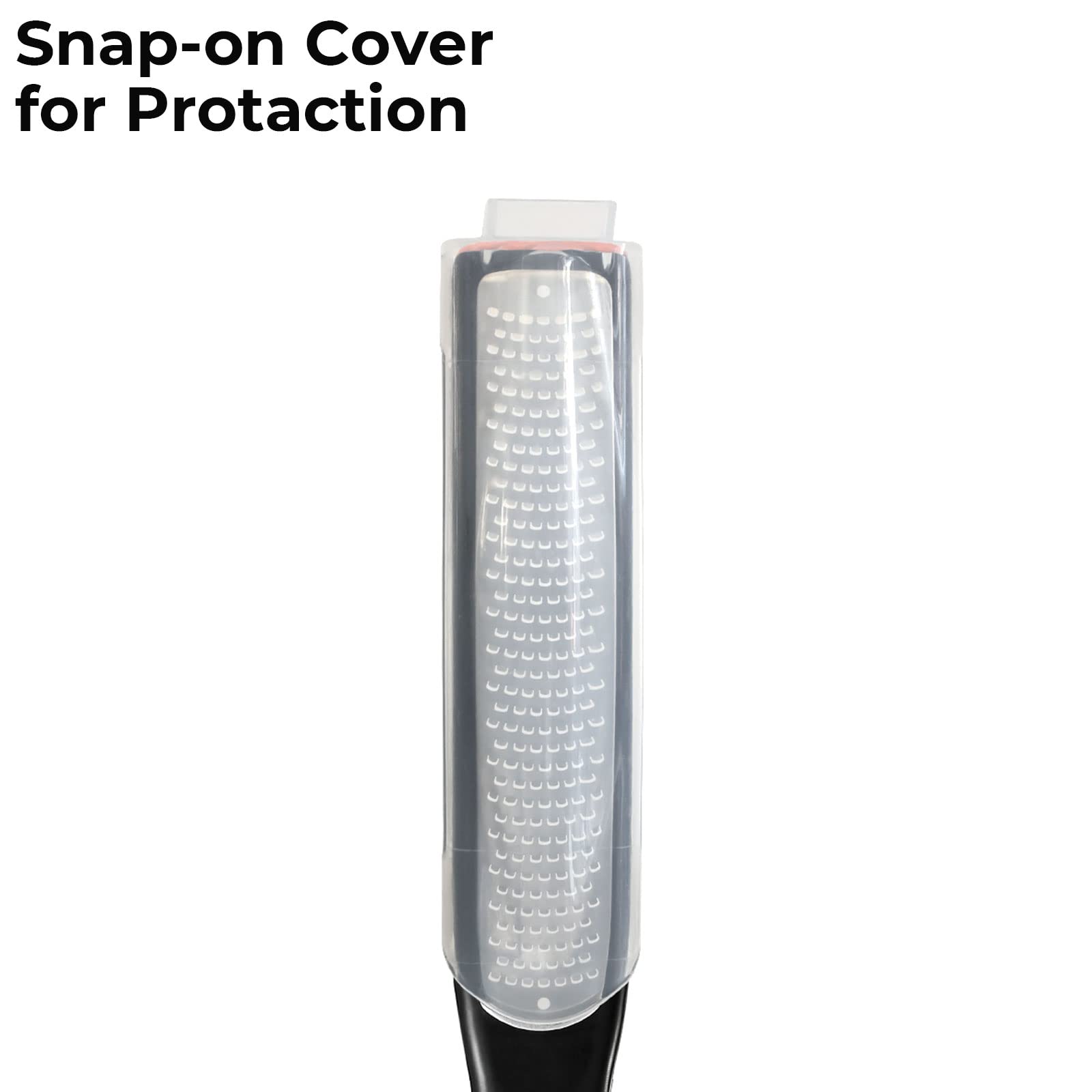 Cohesion etched zester-grater cleaning-scraper helps quick cleanup after cooking