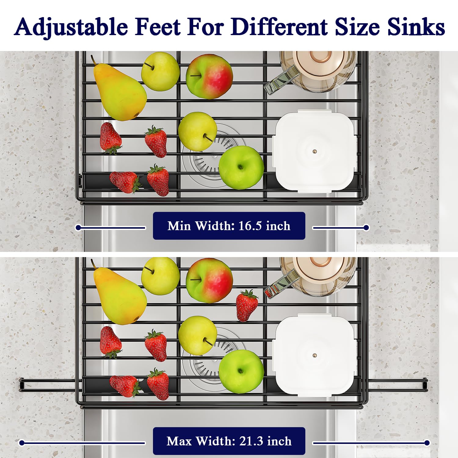 COHOSEGE adjustable feet tailor fit for different sink widths.
