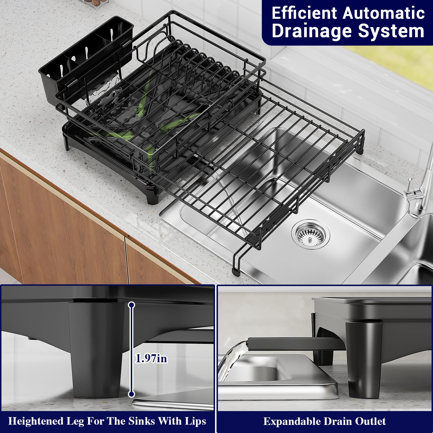 COHOSEGE carbon steel rack is rust-proof and durable for daily use.