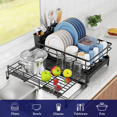 COHOSEGE easy-assembly dish drying rack with tool-free setup.
