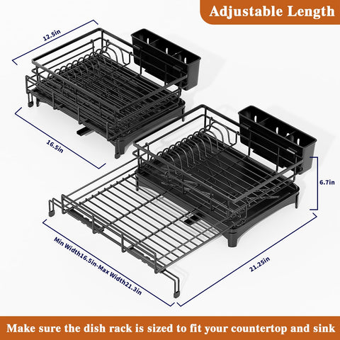 COHOSEGE large-capacity rack holds plates, bowls, glasses, cups, and utensils.