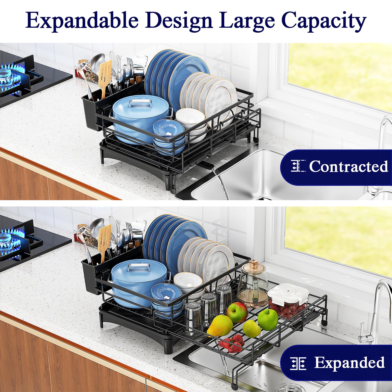 COHOSEGE over-sink extendable design shows extra length up to 21 inches.