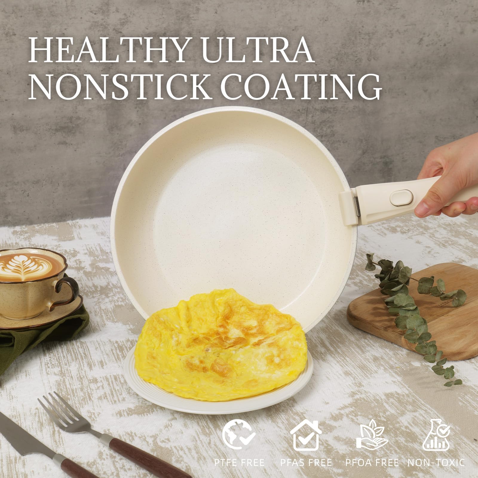 Coicur nonstick ceramic coating for effortless food release with less oil
