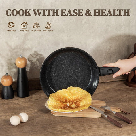 Coicur detachable handle shown for seamless transfer between stove, oven, and table.