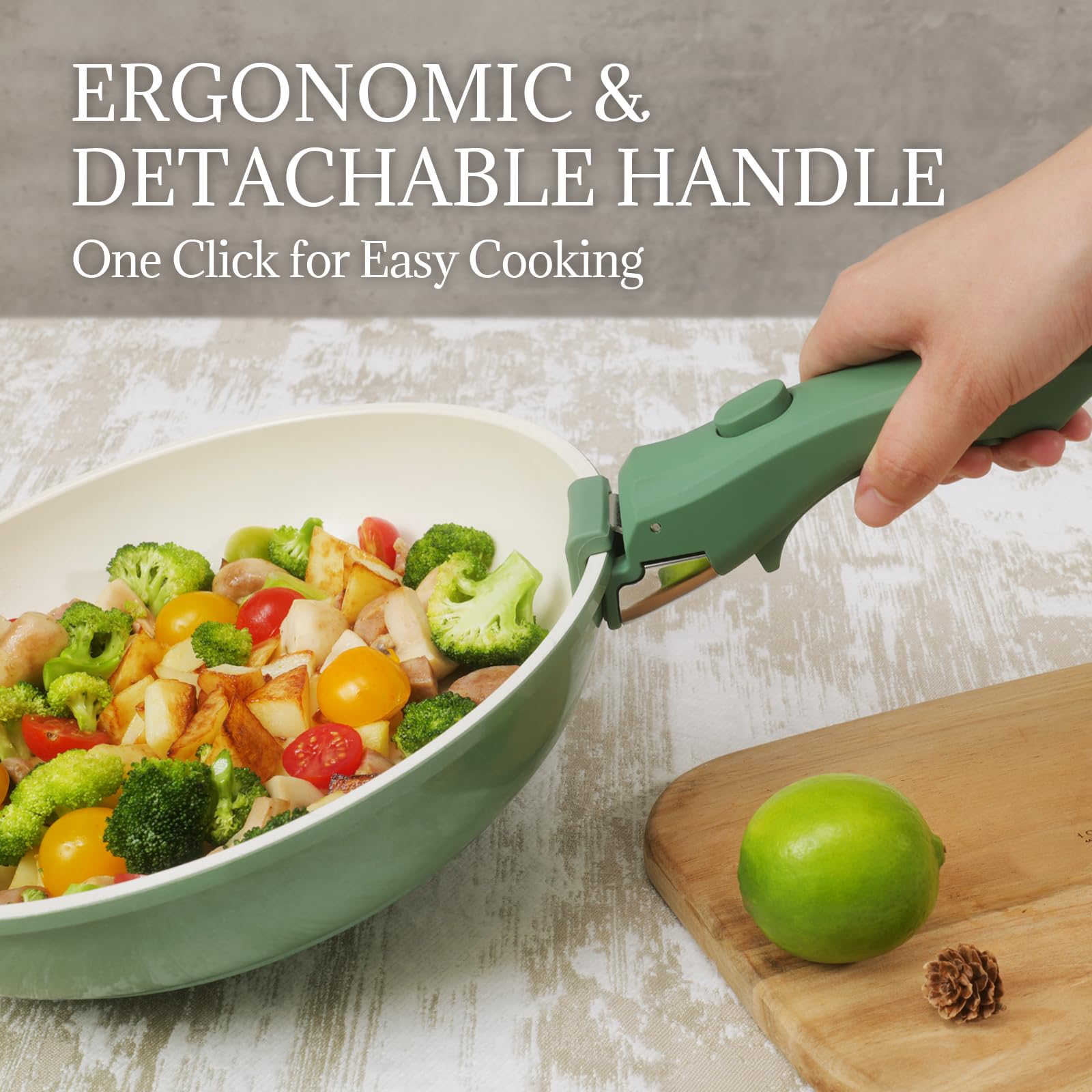 Coicur ceramic coating enables easy cleanup after meals