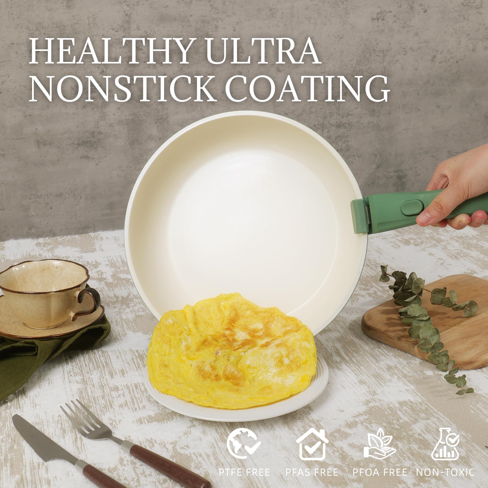 Coicur induction-compatible ceramic cookware heats evenly for faster cooking