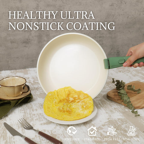 Coicur induction-compatible ceramic cookware heats evenly for faster cooking