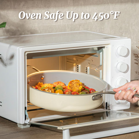 Coicur induction-compatible base heats evenly on all cooktops.