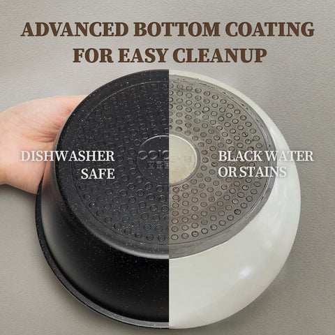 Coicur space-saving design demonstrates stackable cookware for compact kitchens.