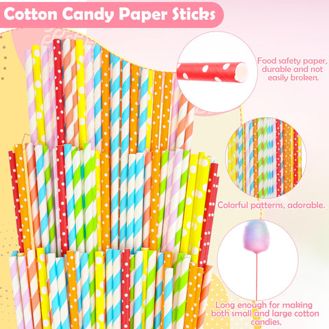 Coitak sturdy paper cones hold cotton candy securely without bending.