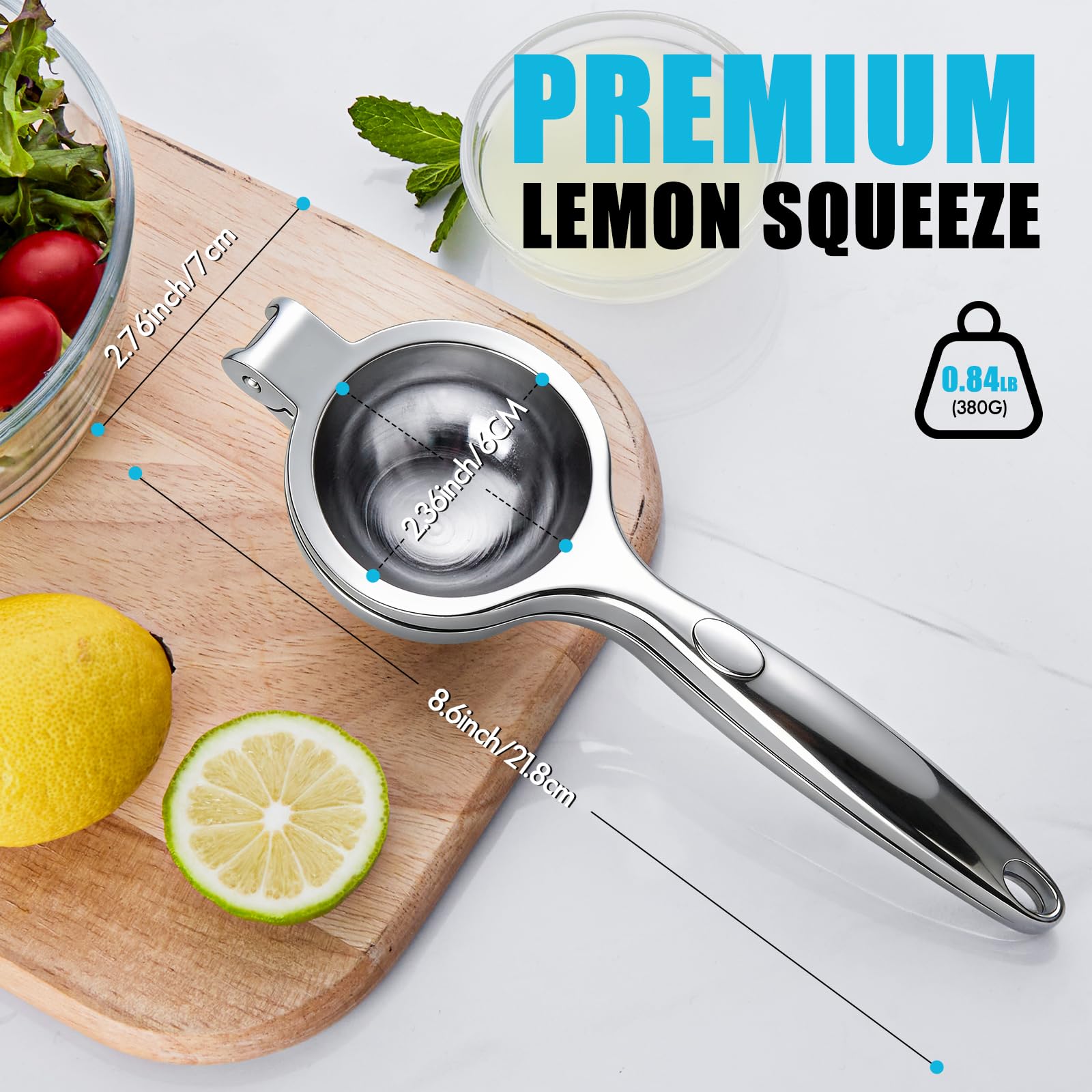 COKORA lemon squeezer ergonomic handle demonstrates comfortable grip for easy extended use
