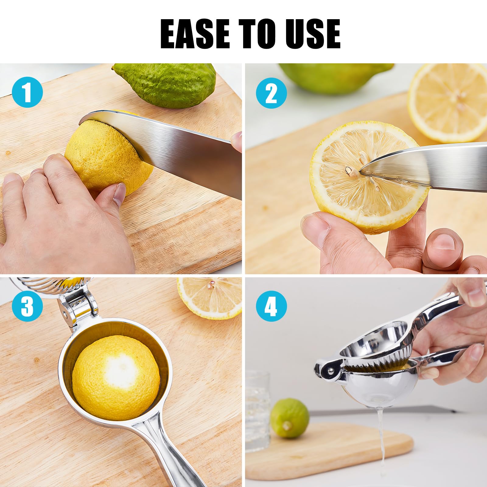 COKORA zinc alloy body ensures durability and long lasting performance during daily citrus juicing
