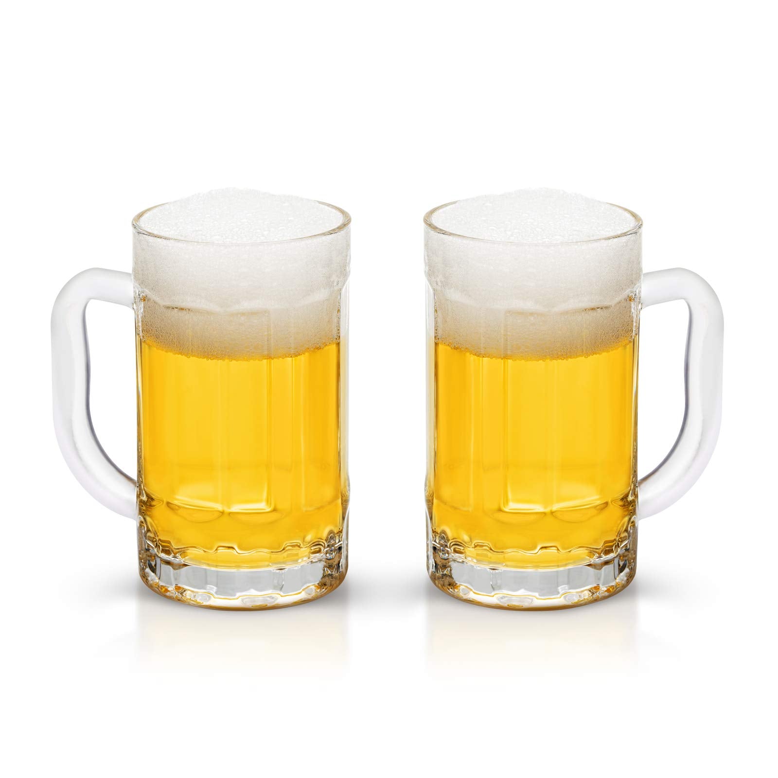 COKTIK 2-pack heavy beer glasses with a comfortable handle for extended sipping.