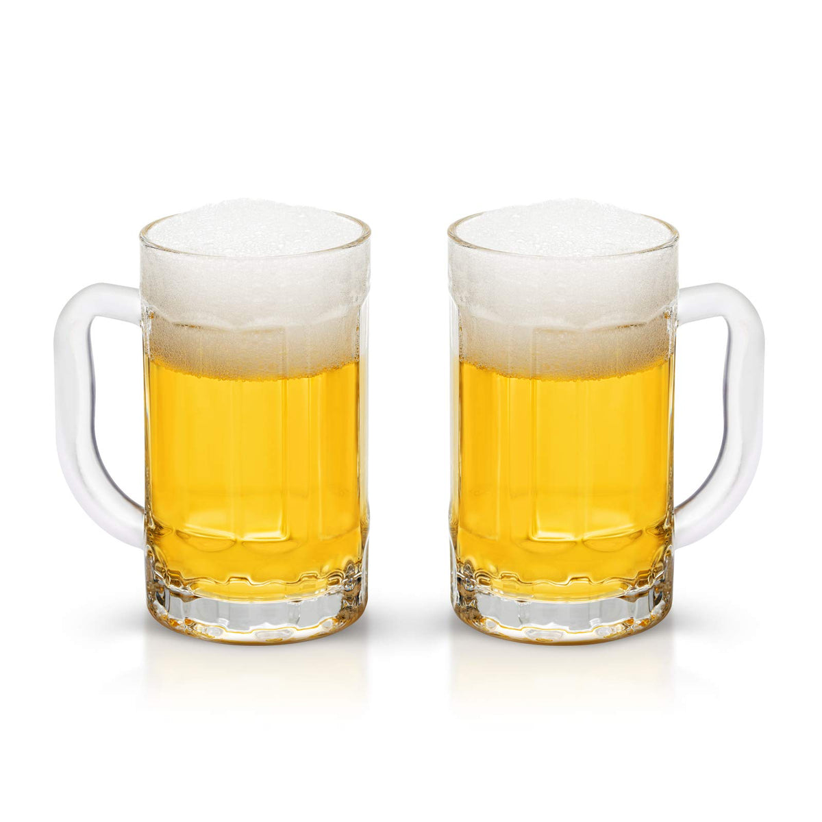 COKTIK 2-pack heavy beer glasses with a comfortable handle for extended sipping.