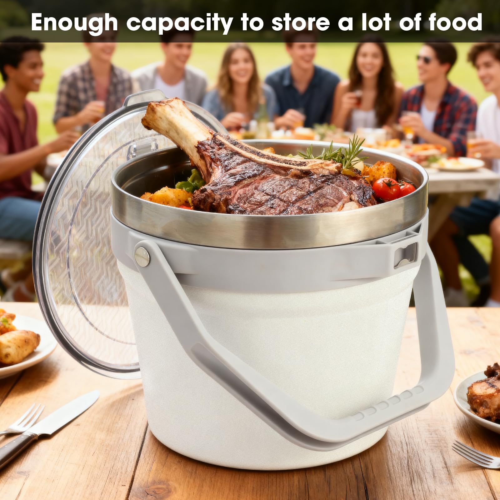 Large-capacity COKTIK bucket holds six longnecks for party options.