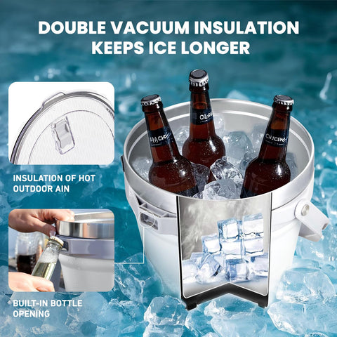 COKTIK bucket with rubber bottom reduces slipping on surfaces.