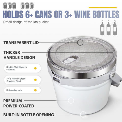 COKTIK stainless steel bucket interior resists rust and cleans easily