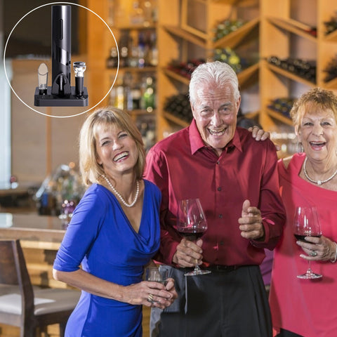 COKUNST battery-powered wine opener for effortless cork removal.