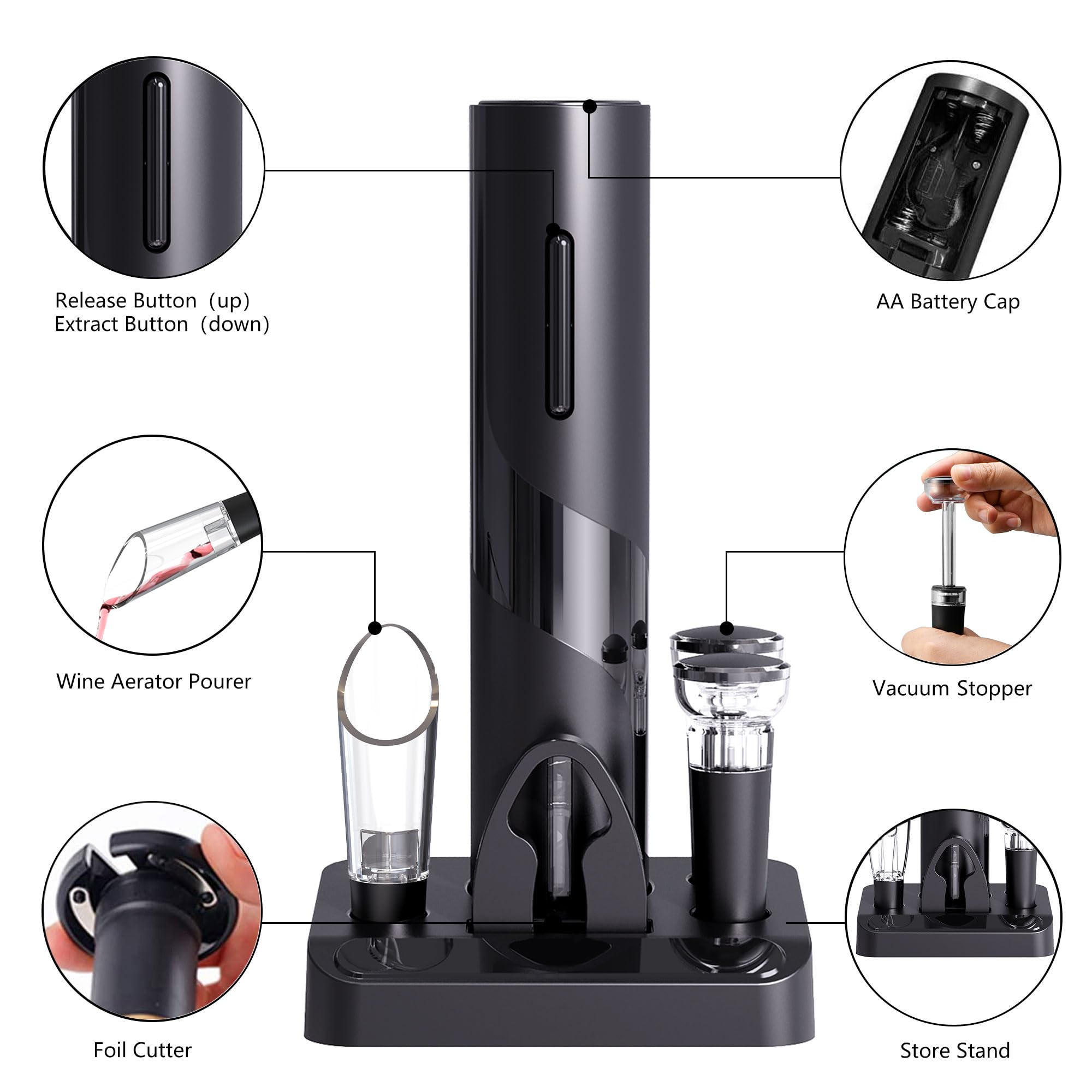 COKUNST cordless wine opener in action for quick bottle opening.