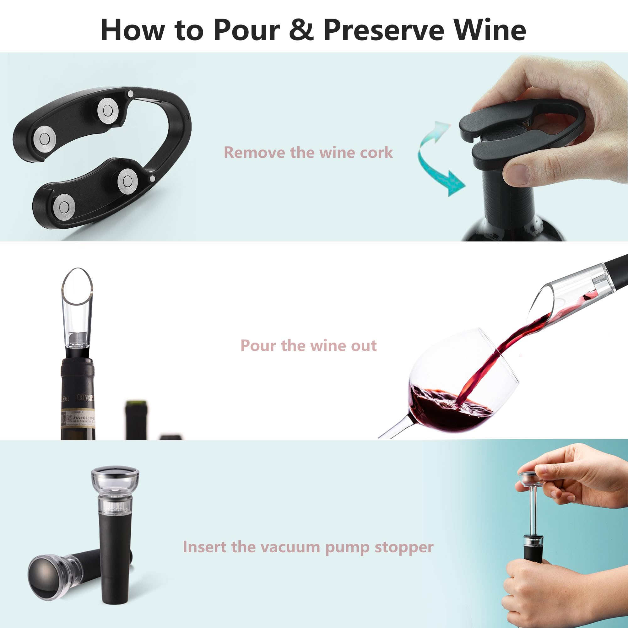 COKUNST wine aerator pourer provides smooth, controlled pours.