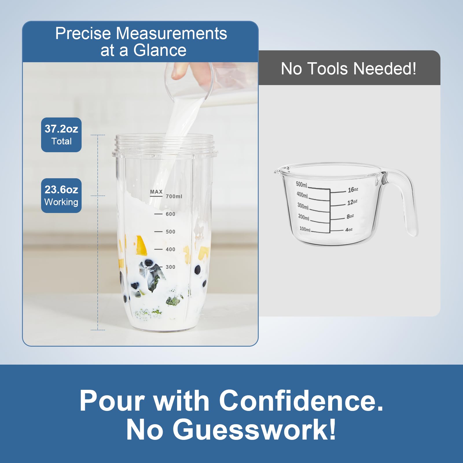 Colarlemo easy-clean cups for simple post-blend cleanup