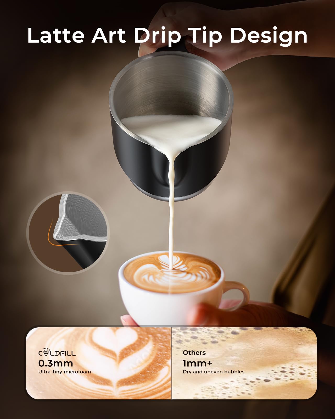 COLDFILL stainless steel body emphasizing durable, easy-clean design.