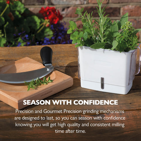 Cole & Mason freshness-boosting acrylic keeper offers clear visibility.