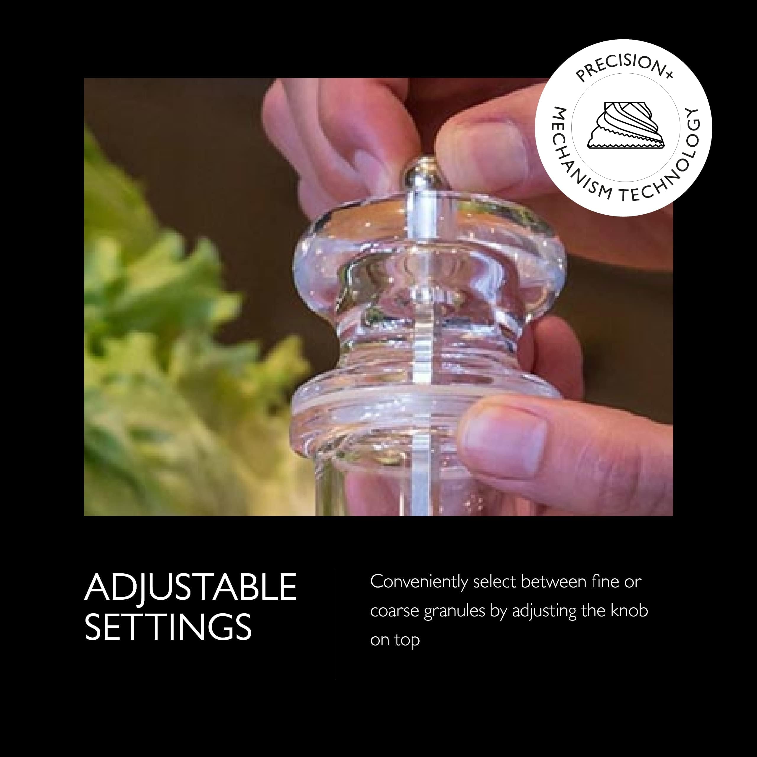 Cole & Mason 505 pepper mill seen with a balanced door knob design for comfortable grinding.