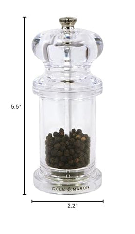 Cole & Mason 505 pepper mill ships with peppercorns for immediate use.