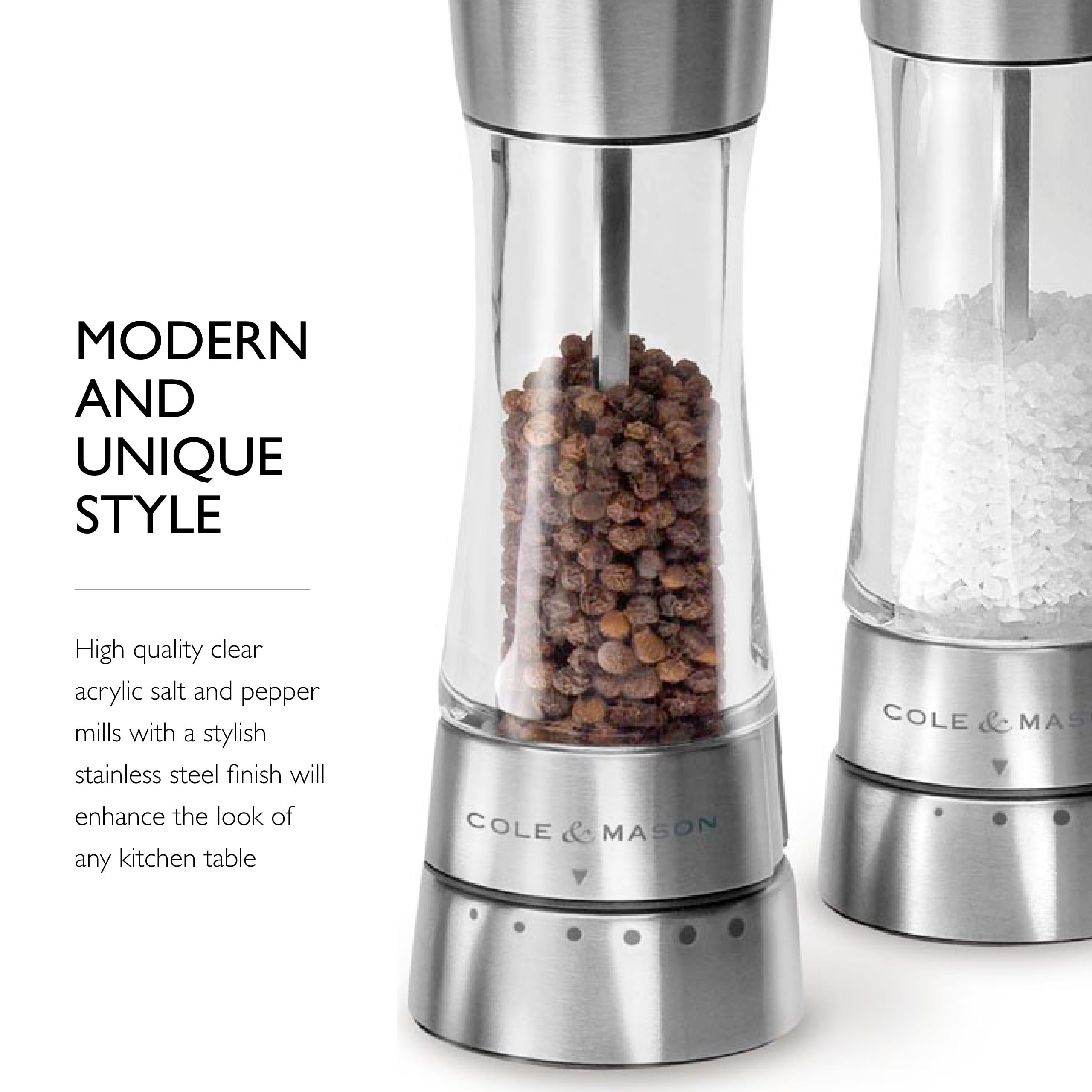 Cole and Mason Derwent portable design moves from kitchen counter to dining table.