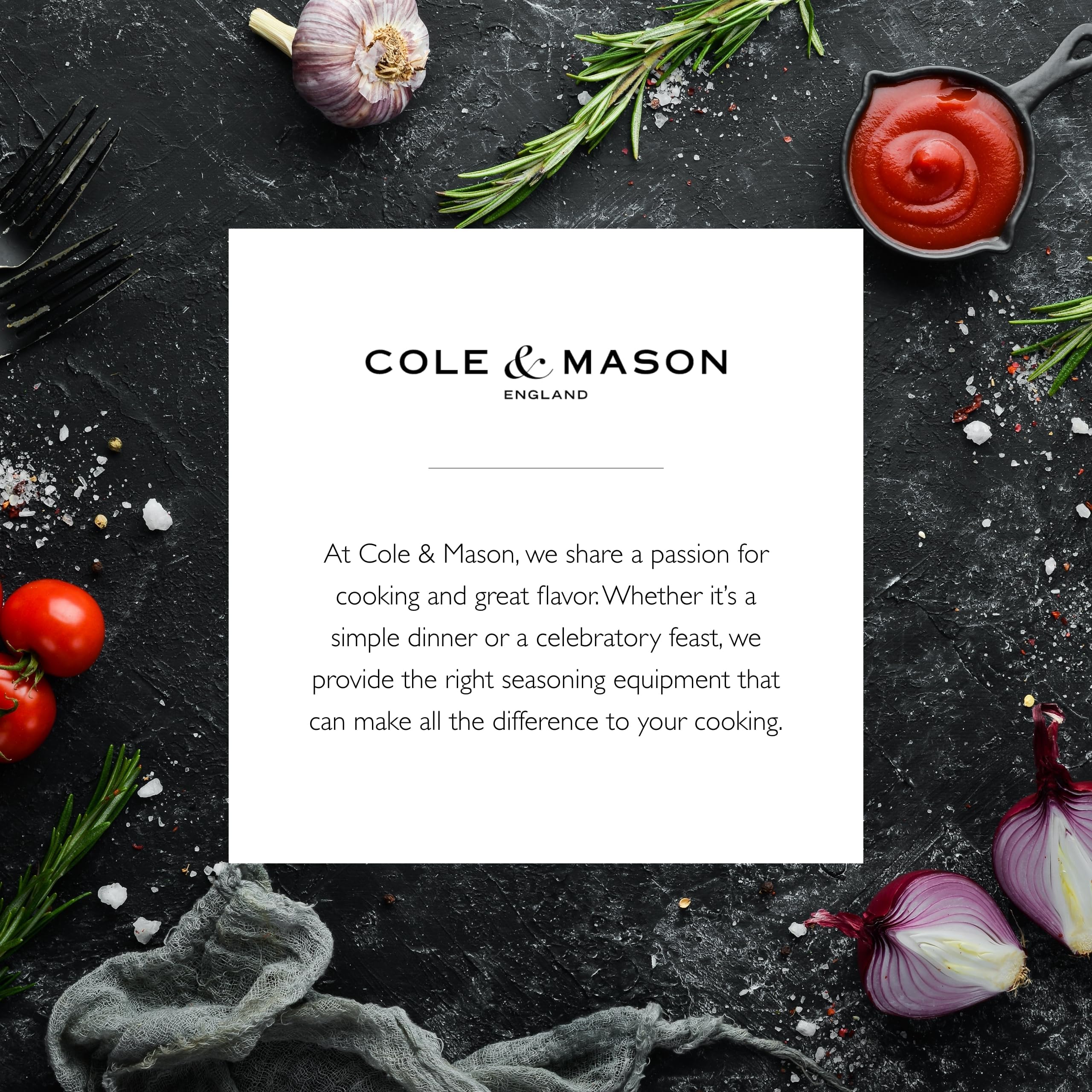 Cole & Mason Derwent pepper mill on kitchen counter for everyday seasoning.