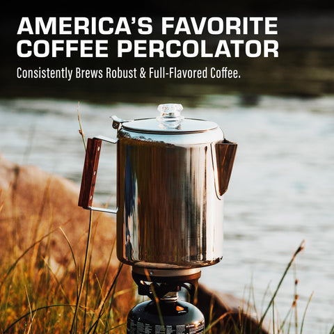 COLETTI Bozeman Percolator ready to pour hot, full-bodied coffee