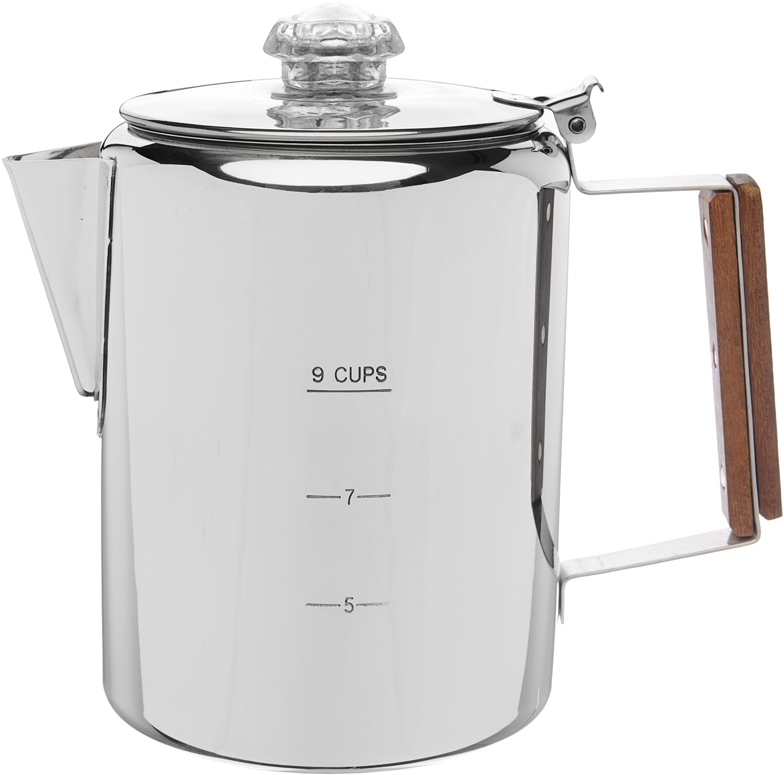 COLETTI Bozeman Percolator top view with glass lid to monitor brew