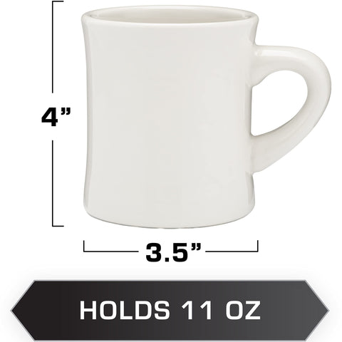 COLETTI Diner Mug cream 11oz back view highlights smooth glaze