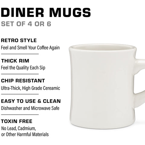 COLETTI Diner Mug cream 11oz side view ideal for everyday beverages