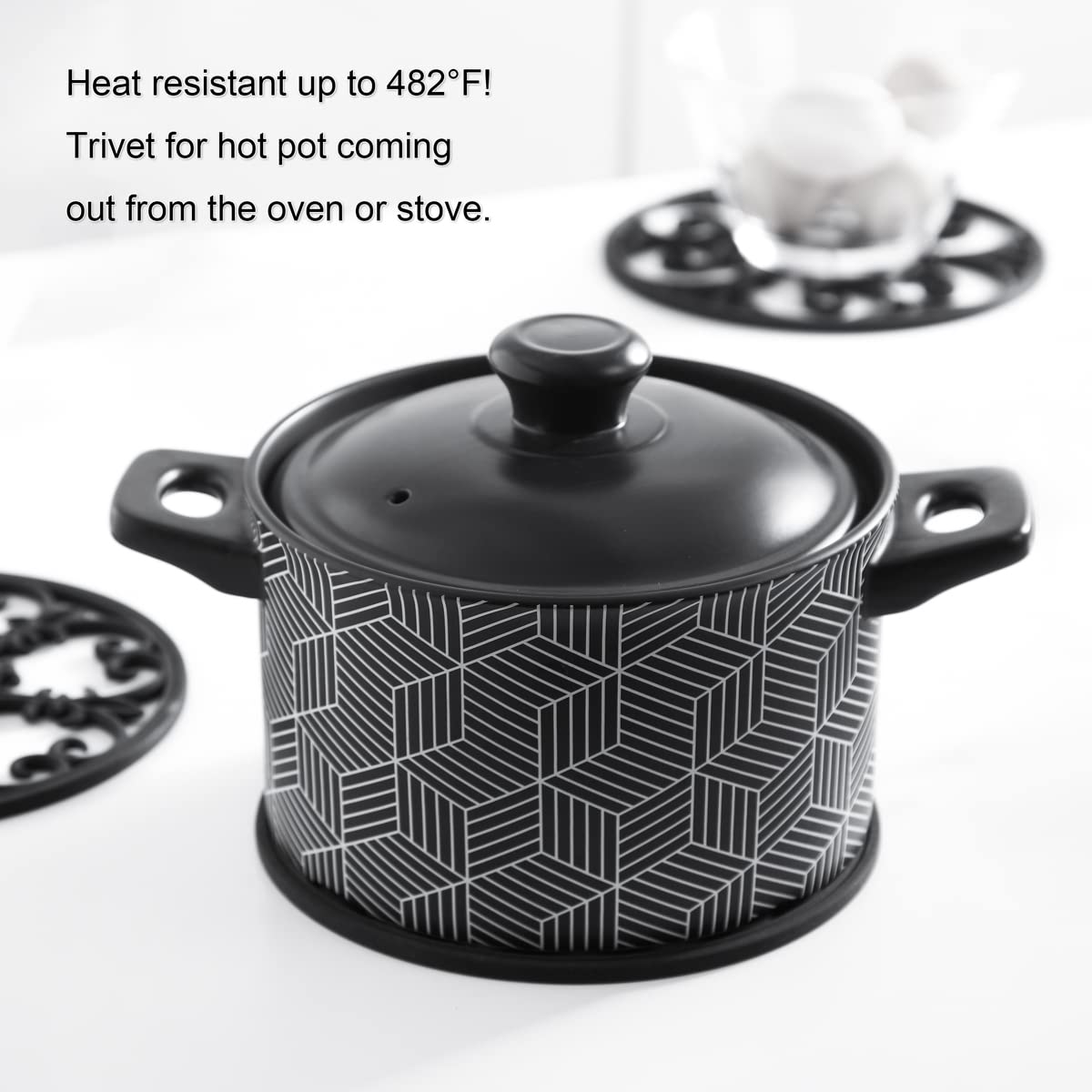 Colinda silicone trivet mat with non-slip grip prevents hot dishes from sliding.