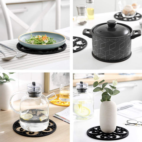 Colinda silicone trivet protects table surfaces during serving and prep.