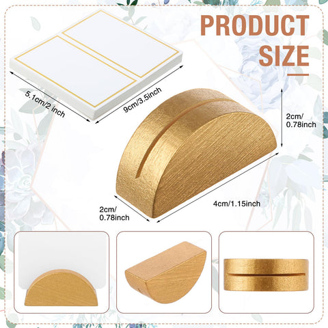 Colingmill wooden name card stand with gold finish for classy place settings