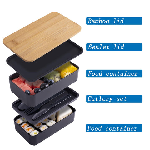 Collect Beauty Bento Box with stackable compartments keeps foods separate for meal prep.