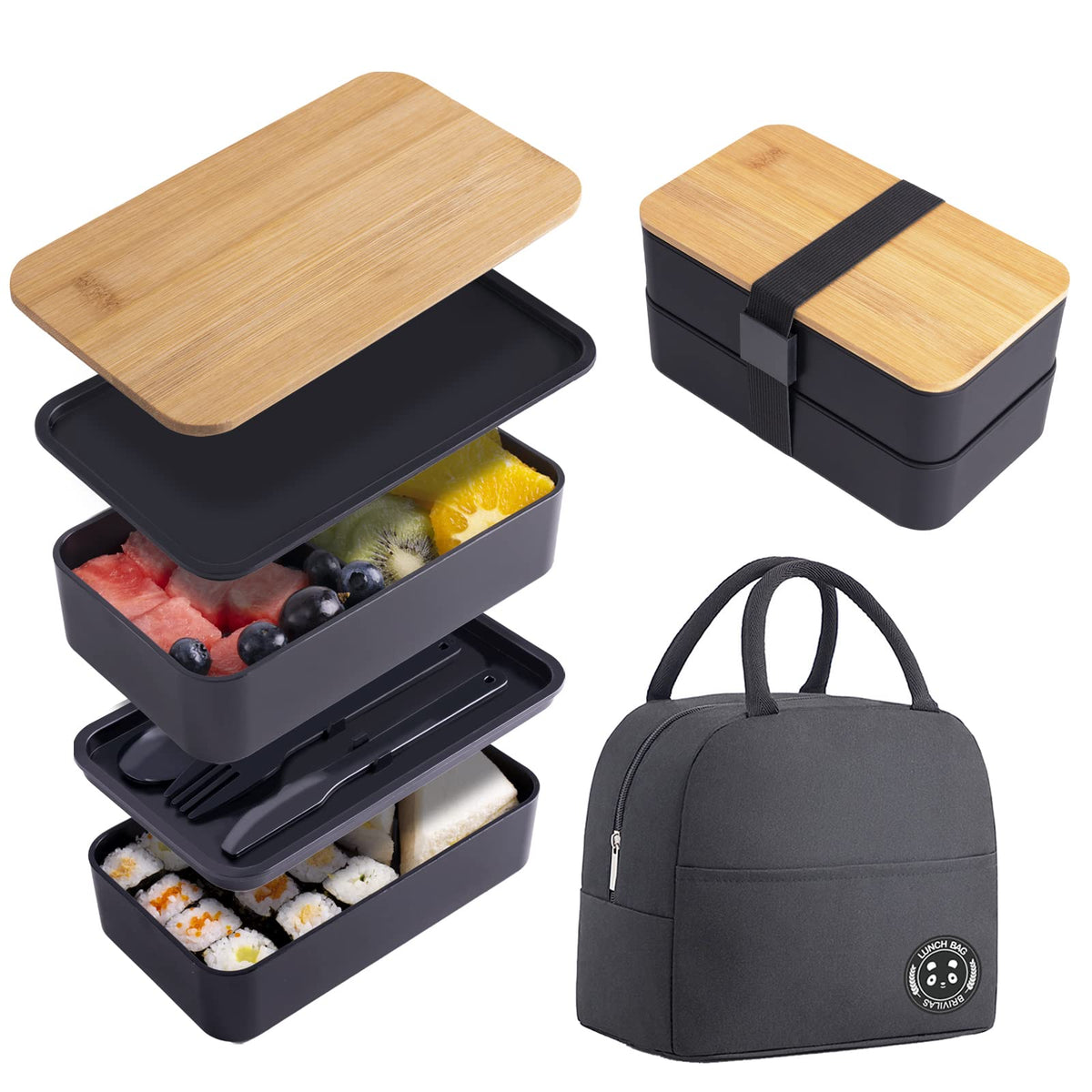 Collect Beauty Japanese Bento Box lid doubles as a plate for easy serving.
