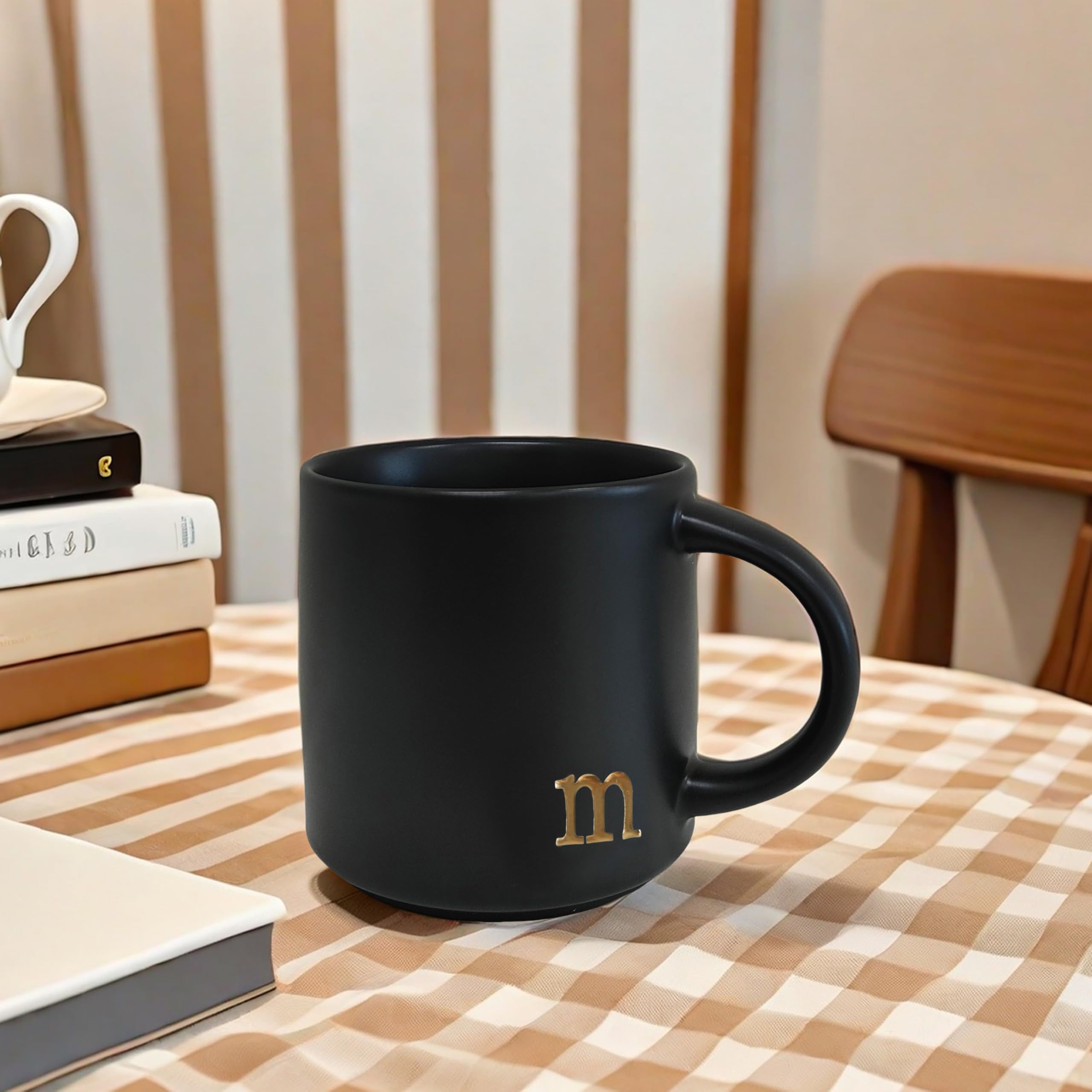 COLLECTIVE HOME Dishwasher-safe finish keeps gold lettering bright and intact.
