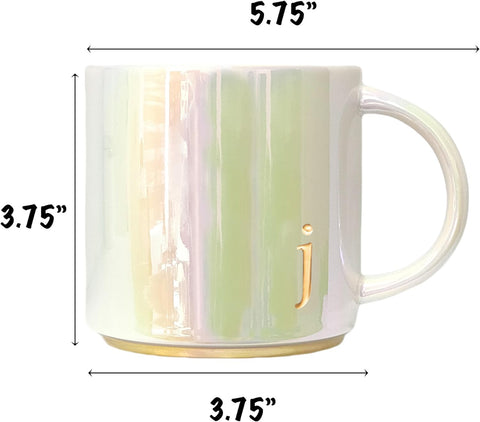 COLLECTIVE HOME embossed lowercase letters personalize your mug with initials.