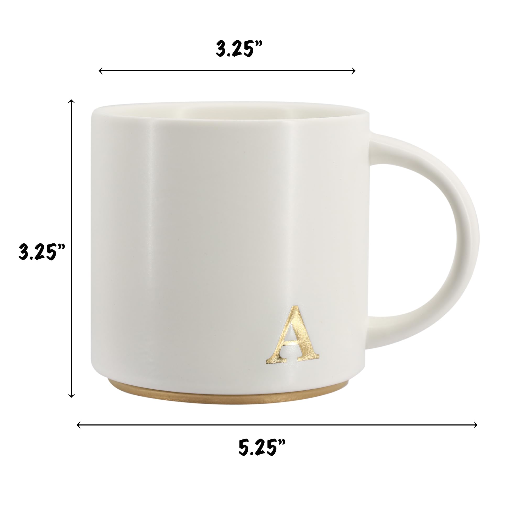 COLLECTIVE HOME gold-plated lettering mug with monogram elevates morning coffee.